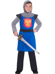Brave Blue Knight Boys Medieval Costume