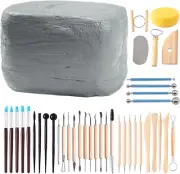 Natural Air-Dry Modeling Clay - 10Lbs with 40 Pcs Pottery Sculpting Tool Set, Al