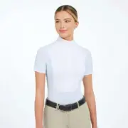 Tessa Short Sleeve Show Shirt - Blue Ring Microprint - Ladies