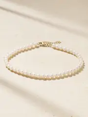 [Mateo] Mateo - Not Your Mother's 14-karat Gold Pearl Anklet - White - One size One size White