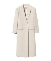double-breasted herringbone coat IT46 Snow white/gold