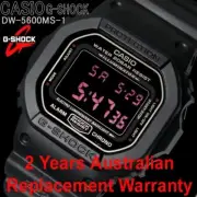 CASIO G-SHOCK MEN DIGITAL WATCH DW-5600 DW-5600MS-1 ALL BLACK 2-YEARS WARRANTY