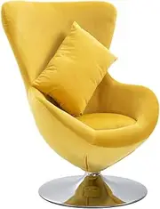 Swivel Accent Chair Sofa Chair Armchair Bedroom Chair Velvet Chair with Cushion and Chrome Base for Lounge, Pub, Bar