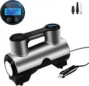 Digital Car Tire I ator Portable Air Compressor Car Air Pump Tire Pump with Light Auto Off 3 Nozzle Air Compressor for Car Bike Ball Corded Model & Digital Display