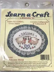 Dimensions Learn A Craft No Count Cross Stitch Kit Welcome Sheep #71030 Vtg 1990