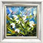 Blooming Flowers Spring Snowdrop Flower Painting Original Floral Oil Art.