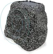 6.5" Rock Speakers Outdoor IPX7 Waterproof Bluetooth Wireless Portable Solar Powered Max 100 Watt with Rechargeable Battery for Garden Patio Deck Pool Backyard(Single Gray)