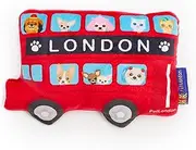 PetLondon Graphical London Red Bus Dog Toy - Fun Printed London Routemaster British Red Soft Plush Toy - 7"