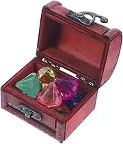 GARIOUANS 1 Set Crystal Stone Toys Boys and Girls Treasure Boxes Acrylic Gemstones Wooden Storage Box