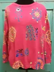 NEW Desigual Sweater Embellished Pullover Knit Red Womens Sz S