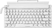 Typewriter Style Mechanical Gaming Keyboard, Wireless Typewriter Keyboard with RGB Backlit 83 Keys Round Knob Control Keyboard, Keyboard (White)