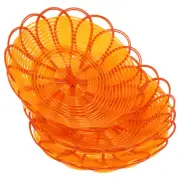 3 Pcs Plastic Restaurant Baskets Storage Imitation Rattan Woven