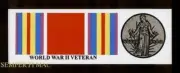 WORLD WAR 2 VICTORY MEDAL RIBBON BUMPER STICKER PIN WW2