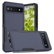 ZUSLAB Pixel 6a Case Rugged Defender Protective Heavy Duty Shockproof Dustproof Cover for Google - Blue