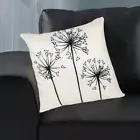 Oussum Boho Cushion Cover Dandelion Decorative White Zippered Pillowcase 16x16"