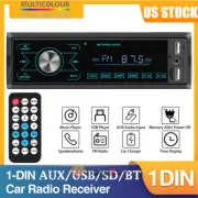 Bluetooth Single 1 Din Car Stereo Radio MP3 Player In-Dash FM USB SD Aux Input~