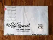 New Vintage Lady Pepperell No-Iron Percale Sheet Full Flat Sheet Off White