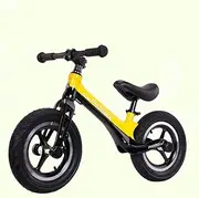 Lightweight Balance Bike,Magnesium Alloy Frame,for Kids Ages 1 Years to 6 Years,No Pedal Training Bike with Adjustable Seat and Handlebars,Black Yellow