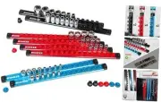 8PCS Magnetic Socket Holder Organizer Set - 1/4, 3/8, 1/2 - Aluminum Alloy