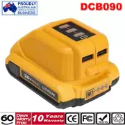 New DCB090 USB Power Source Charging Battery Adaptor 12V/20V For DeWalt Yellow