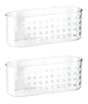 InterDesign 41600 Shower Caddy/Bathroom Basket w/Suction Cup, Plastic, Clear 2PK