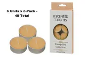 6x8-Pack Tranquility Tea Lights Scented Orange Citrus Candle (4 Hour Burn)