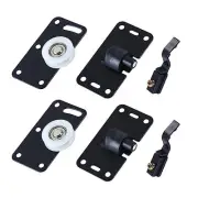 2 Set Sliding Roller Pulley Silent Nylon Mounting Bottom Wheel with Top Switch