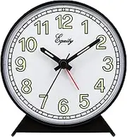 Equity by La Crosse 14077 Black Battery-Operated Analog Alarm Clock