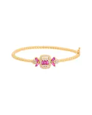 Juvell 18K Plated Red Garnet CZ Bangle Bracelet