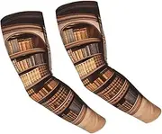 [FHEDVBN] Library Bookcase Arm Sleeves Compression Arm Covers for Men Women Outdoor Sun Sleeves Cooling Sports Sleeve, Black