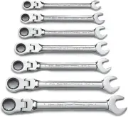 GEARWRENCH 7 Pc. 12 Point Flex Head Ratcheting Combination Metric Wrench Set ...