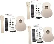 JEWEDECO 3 Sets Hand Painting Guitar Electric Guitar Kit Guitar Screws Guitar Body Neck Guitar Building Kits Kit Ukulele Painting Make Your Own Ukulele Kit Make Your Ukulele Kit Bamboo