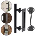 Aesthetic 12 Inch Matte Black Sliding Gate Hardware Kit for Home Interiors