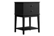 Merci 2-Drawer Bedside Nightstand End Lamp Side Table - Black