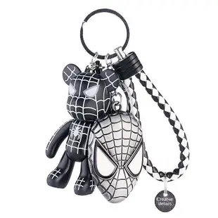 潮牌汽車鑰扣暴力熊美國隊長蝙蝠俠吊飾男女腰掛鑰匙鏈送人小禮品-