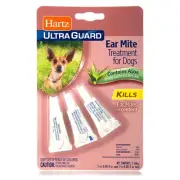 Hartz UltraGuard EAR MITE TREATMENT for DOGS w/ ALOE Soothe Irritated Skin KILLS