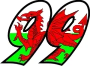 WELSH FLAG RACE NUMBERS DECALS STICKERS GRAPHICS - 3 SETS - YOUR NUMBER