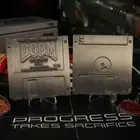 DOOM Antique Silver Limited Edition Floppy Disk Replica Figure Statue + Stand ID