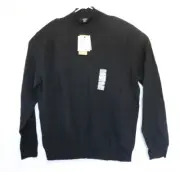 Alfani Sweater Mens Italian Merino Wool Black Pullover Long Sleeve NWT