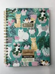 Clementine “Cat” Ruled Spiral Notebook Journal Hardcover (10x7.5in) 200 Pages