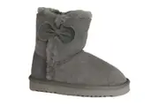 Eastern Counties Leather Childrens/Kids Coco Bow Detail Sheepskin Boots (Grey) - UTEL130