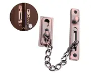 Chain Door Guard with Lock, Chain Lock Press Button Anti-Theft 304 Stainless Steel Punch Free Slidin