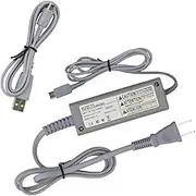 YOUSHARES WiiU Gamepad Charger + USB-Charging Cable - Interchangeable Power Charging Adapter, Power Supply Cord AC Adapter and Cable for Nitendo WiiU Gamepad