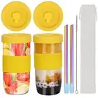 2Pack 710ml Cup For Milkshake Smoothie Bubble Boba Tea Bottle With Lids Straw AU