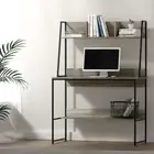 Home Office Computer Desk Workstation Study Table With Under Desk Shelf Space
