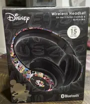 Disney Wireless Headset, Foldable With 5 Button Controls And Built-in Microphone