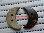 30pcs 13*33mm crescent moon Scrapbooking Sewing overcoat Nature coconut buttons