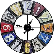 23 Inch Large Round Antique Sticker Garden Clock Open Face Wrought Iron Waterproof Outdoor Clock Indoor Outdoor Decoration Mute Quartz Wall Clock Outside Clock