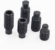 M2.5 M3 M4 M5 M6 M8 M10 M12 M14 M16 Black Steel Hexagon Hex Socket Set Screws with Dog Point Grub Convex End Bolts(10mm,M5 20pcs)