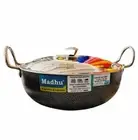 Aluminium Deep Wok, Antique Powder Coated Finish with Stainless Steel Lid size 6